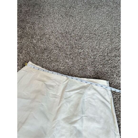 Lafayette New York 148 Linen Trouser Pant Pleated Taper Leg Women’s 16 Cream - Picture 8 of 15